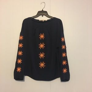 Rachel by Rachel Roy | Navy Embroidered Blouse